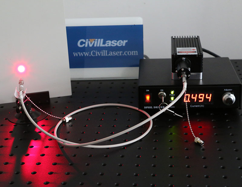 633nm 400mW Red Fiber Coupled Laser CW/Modulation